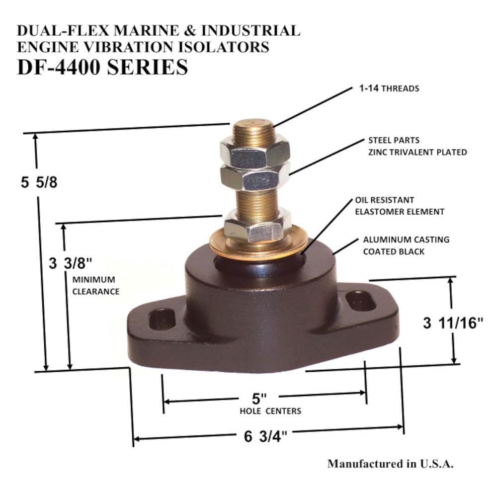 Engine Mount, Dual-Flex Series DF-4408-4 , Bushings, Inc.