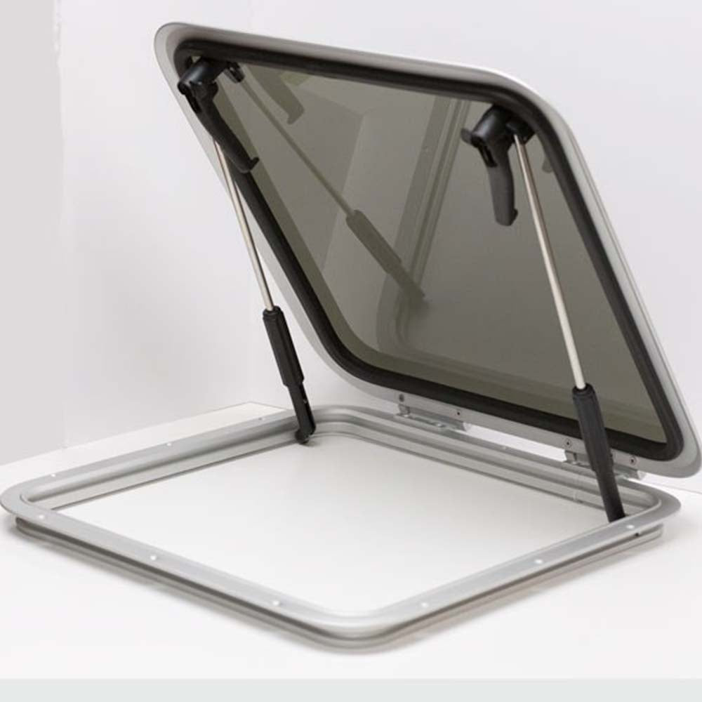 Low Profile Extruded Hatch, 24" Square, Silver Frame & 3/8" Smoke Lens, 1049-10AX