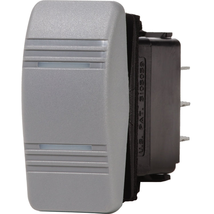 Contura Water Resistant DPDT LED Lit Switch, ON-OFF-ON, Gray
