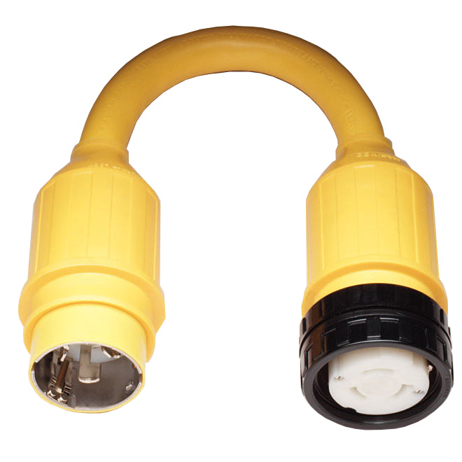 Pigtail Shore Power Adapter, 50A 125/250V Male to 50A 125V Female