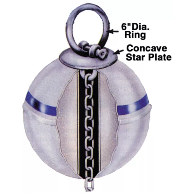 Star Plate & Ring Assembly for 3" Tube Mooring Buoy