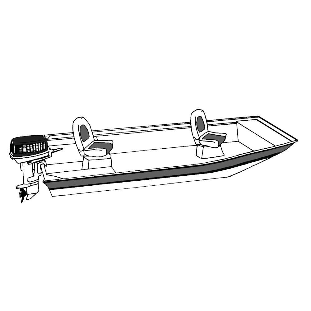 Carver Semi-Custom Boat Cover, Open Jon Boat, Outboard Motor Cover Attached