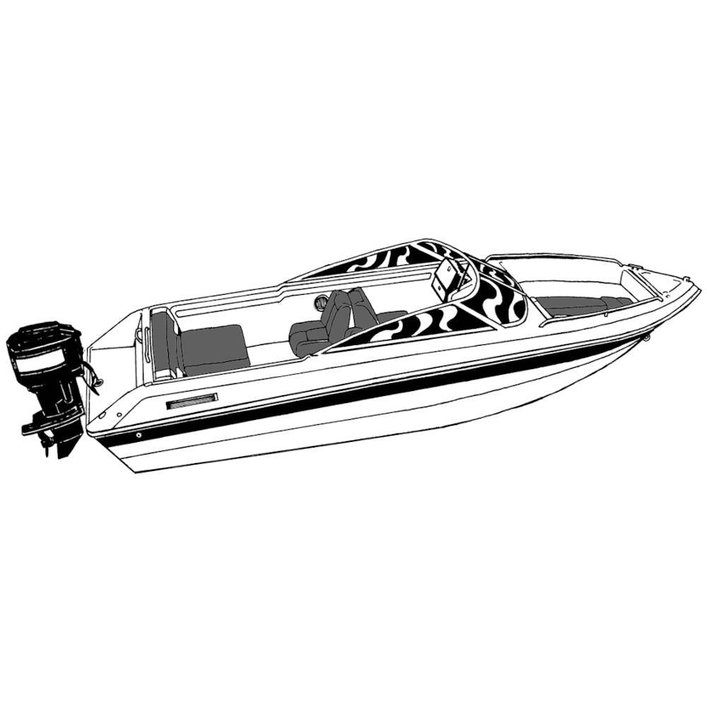Carver Semi-Custom Boat Cover, V-Hull Runabout, w/ Attached Outboard Cover