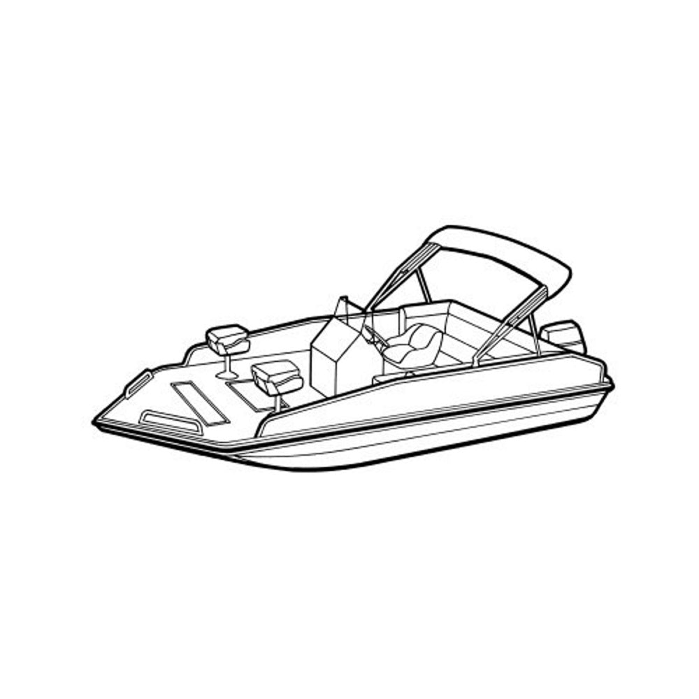 Carver Semi-Custom Cover, Modified-V, Performance Deck Boat, Outboard Motor Cover Attached
