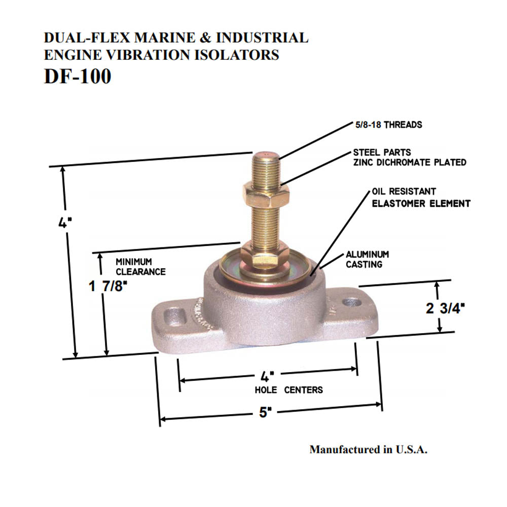 Engine Mount, Dual-Flex DF-100 Series, Bushings, Inc.