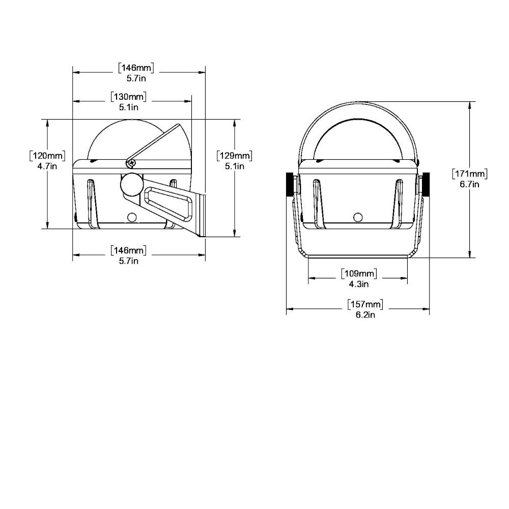 Compass, Helmsman Bracket Mount, HB-741, Black Combi-Dial, 3-3/4"