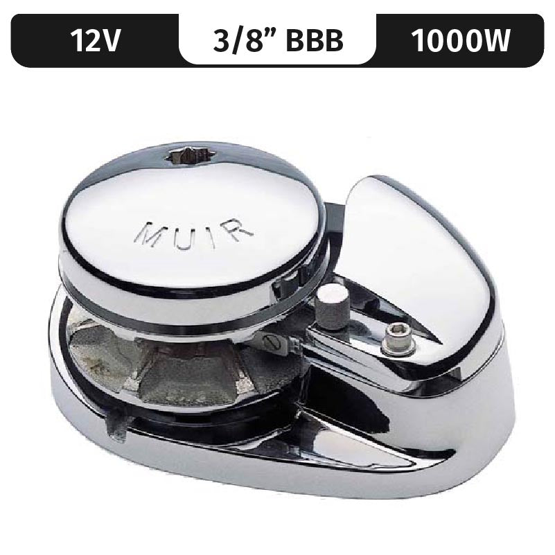 Muir Vertical Windlass Storm 1250, Stainless Steel, 12V, 1200W Low-Profile, Vert. Rope/Chain Windlass F/ 3/8Bbb