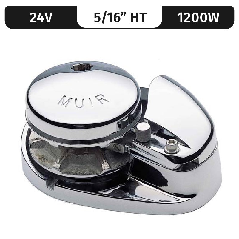 Muir Vertical Windlass Storm 1250, Stainless Steel, 24V, 1200W, Low- Profile, Vert. Rope/Chain Windlass F/ 5/16"Ht/Bbb
