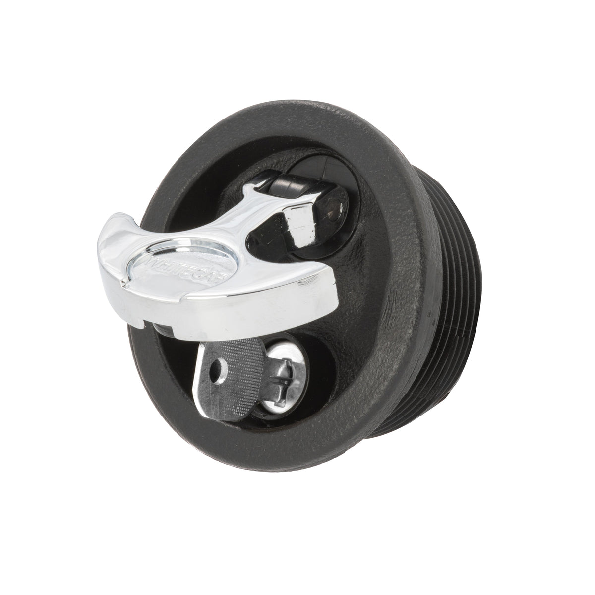T-Handle Latch, Locking, Black Nylon w/ Chrome T-Handle, NO Cam Bar, S-0226B