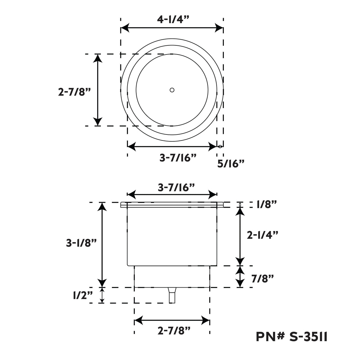 Whitecap Cup Holder, Stainless Steel with Drain