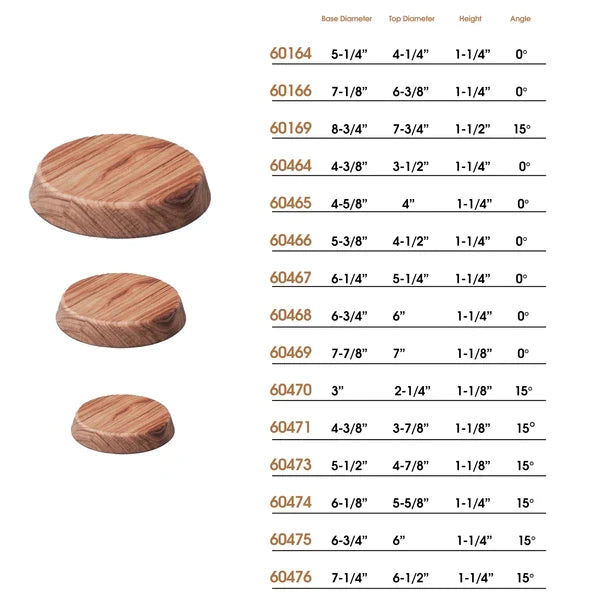 6-1/8" Premium Grade Teak Winch Pads