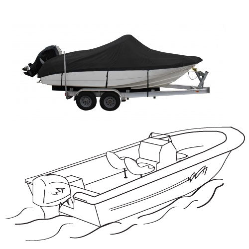 Center Console Without Bow Rails Outboard, Select Fit Boat Cover