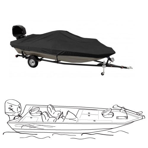 Conventional Bass Boat Outboard, Select Fit Boat Cover