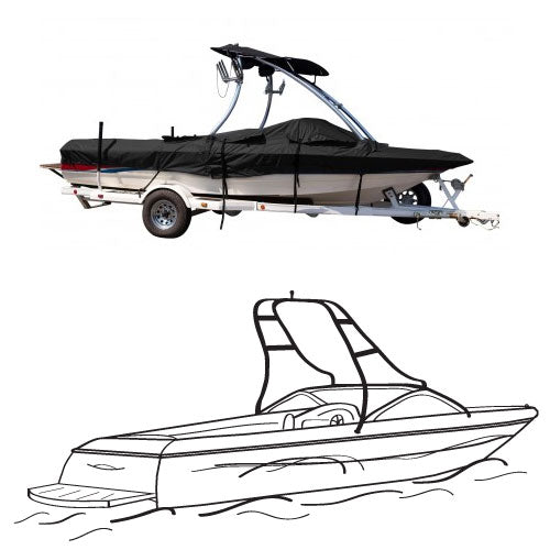 Conventional Tournament Ski Boat w/ Towr I/B, Select Fit Boat Cover
