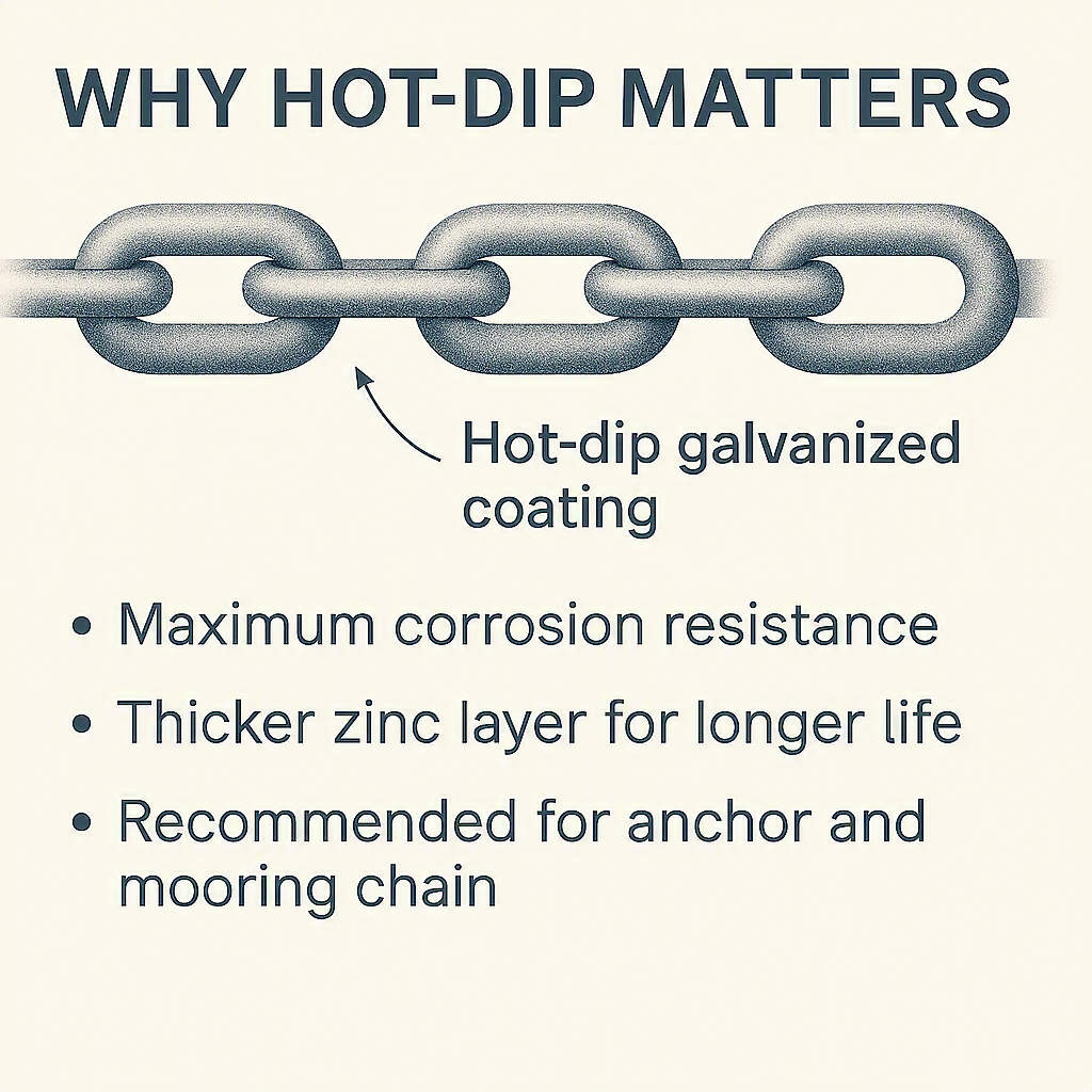 Anchor Chain,BBB, Grade 30, Short Link,HDP (Hot-Dipped Galvanized,1/2",3/8",5/16" Link Size(s),200'-550' by Imtra Marine Products