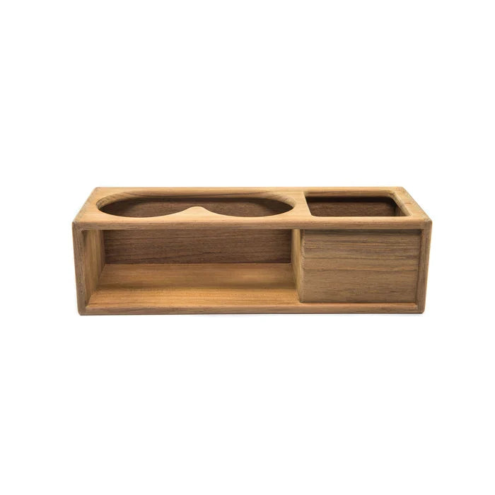 Teak Two Insulated Drink/Binocular Rack with Tray