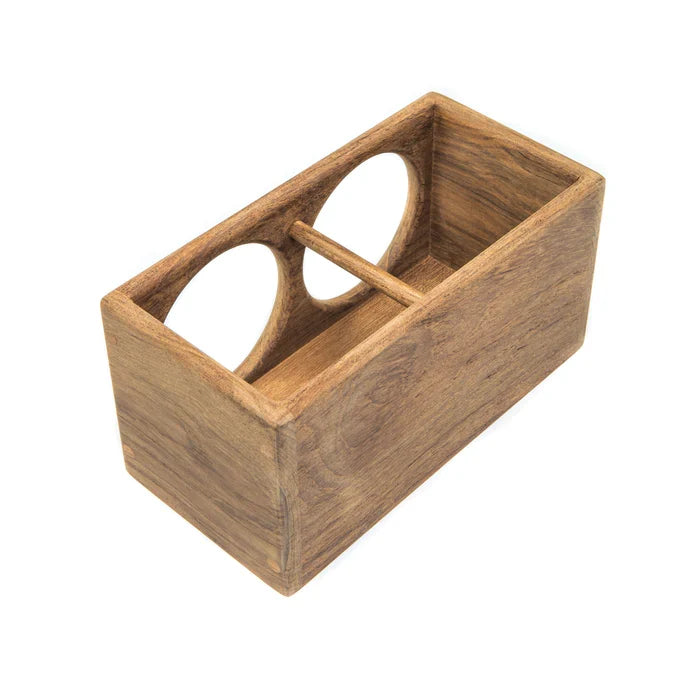 7-1/2" Premium Grade Teak Two-Drink Rack