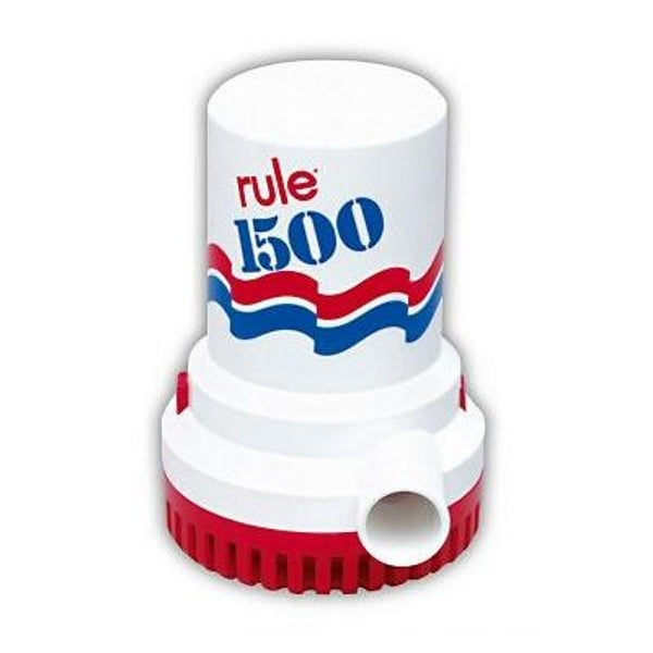 Rule, 02, GPH 1500, Bilge Pump, Non-Automatic, 12VDC, 4.8 Amps