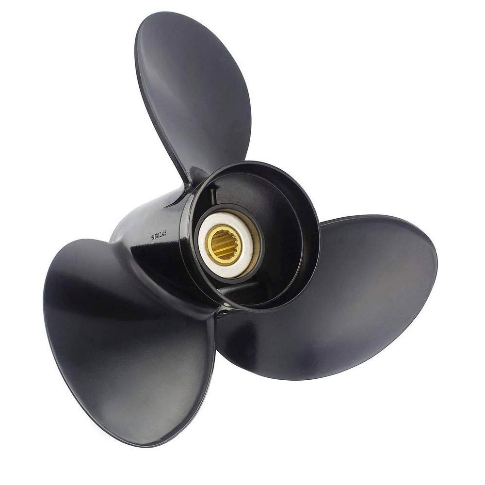 Amita Aluminum Propeller 11.4" x 12" Pitch, 3-Blade, RH, 13 -Tooth Spline - Nissan / Tohatsu
