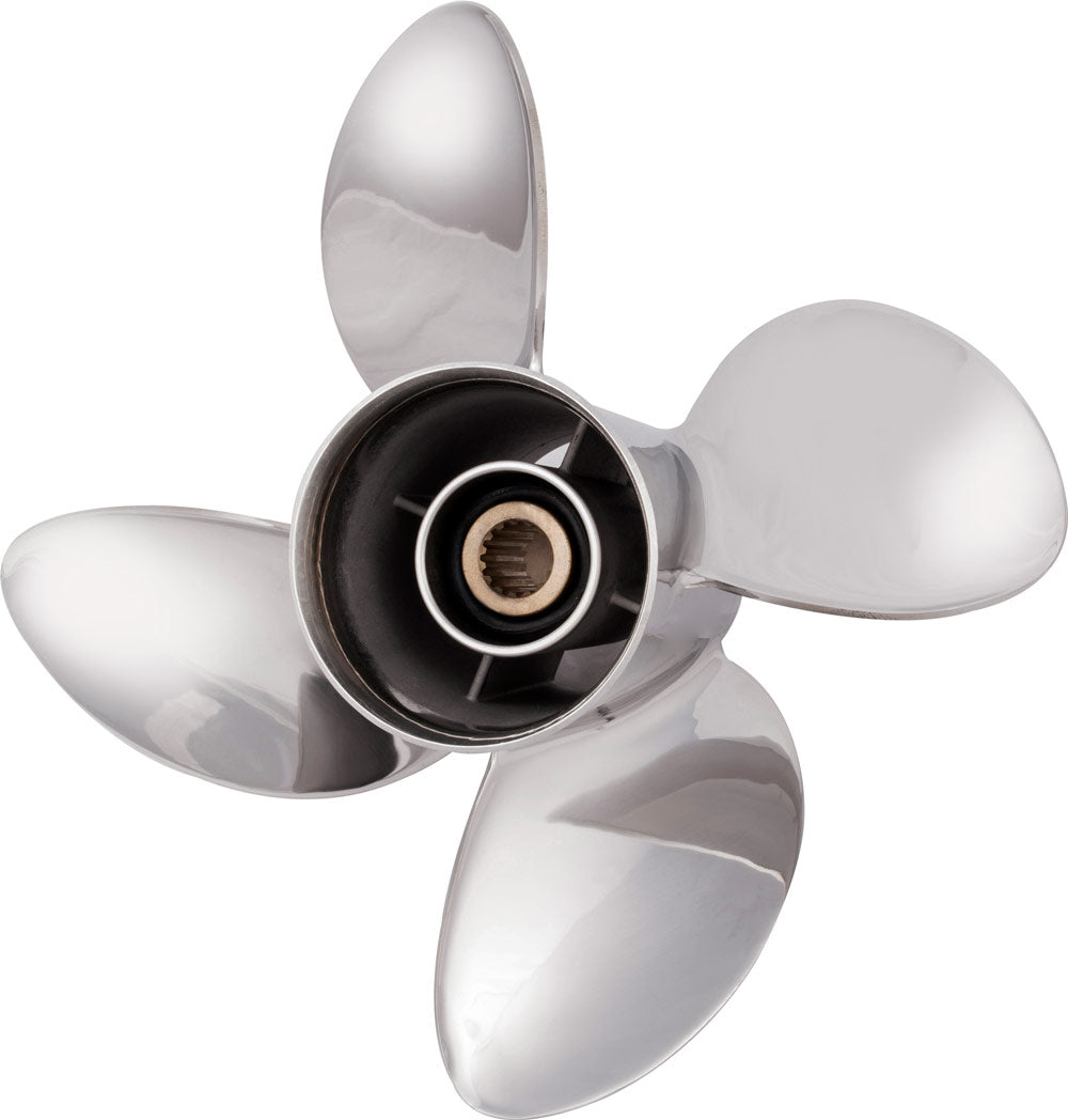 14.25" x 17" Pitch, 4-Blade, LH, 15 -Tooth Spline  HR, Titan, Stainless Steel, Propeller, Yamaha