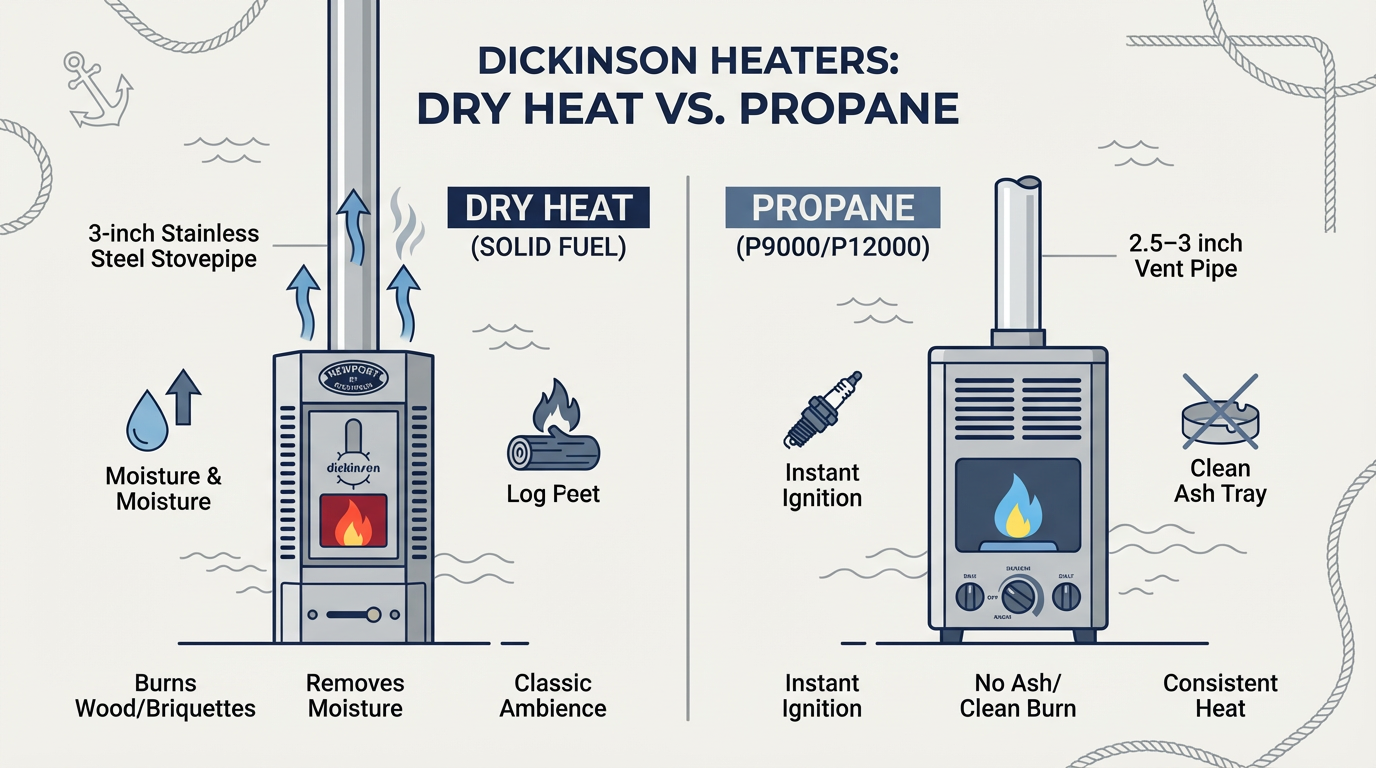 Dry Heat vs. Propane: The Complete Dickinson Marine Guide