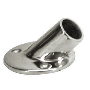 Handrail Rail Round Base 2-3/4"- 1" O.D.  - 45° - Stainless Steel - 6114