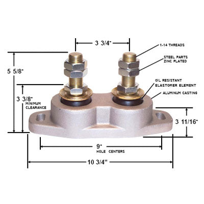 Engine Mount, Dual Mount, DF-4428-4, 5,000 to 5,600 lbs