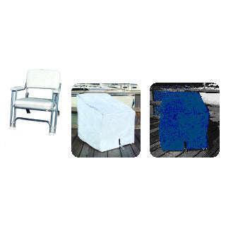 Deck Chair Cover, Blue Rip  / Stop Polyester, 29" H x 26" W x 29.5" D