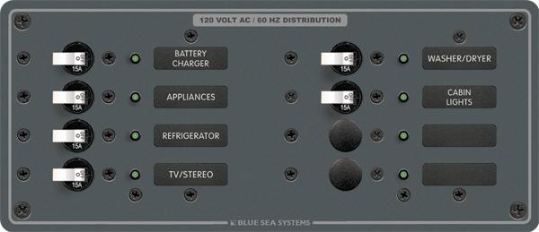 AC Distribution Panel, 120 Volt, 8 Positions, No Meter