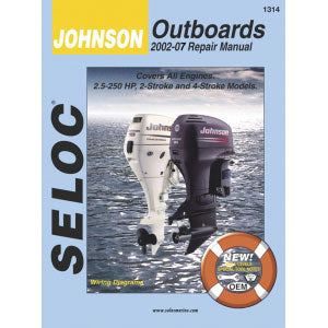 Johnson Outboard Repair Manual, 2002 - 2007, 2.5 - 250 HP, 2 & 4 Stroke, 1314