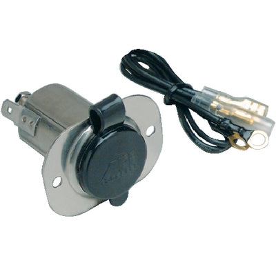 12 volt Stainless Steel Outlet, w/Cap