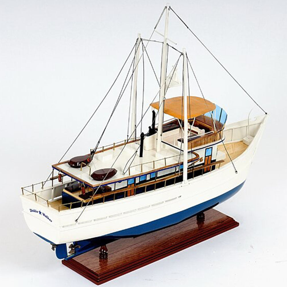 Dickie Walker Fishing Boat - Wooden Model Boat, 24.5"L