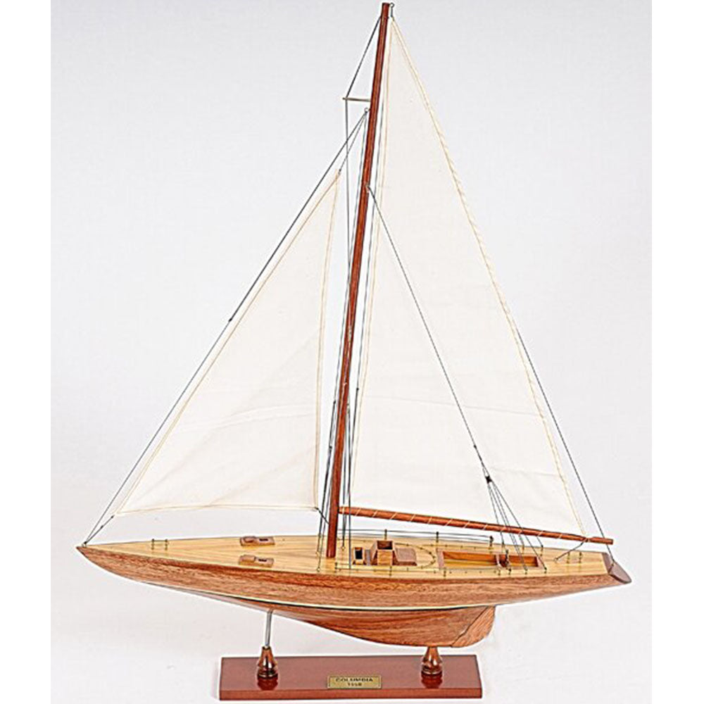 Columbia Racing Yacht, 1958 America's Cup Defender - Wooden Model Sailboat, 24"L