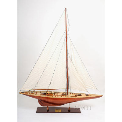 Endeavour Racing Yacht, 1934 America's Cup Challenger, Wooden Model Schooner, 40"L