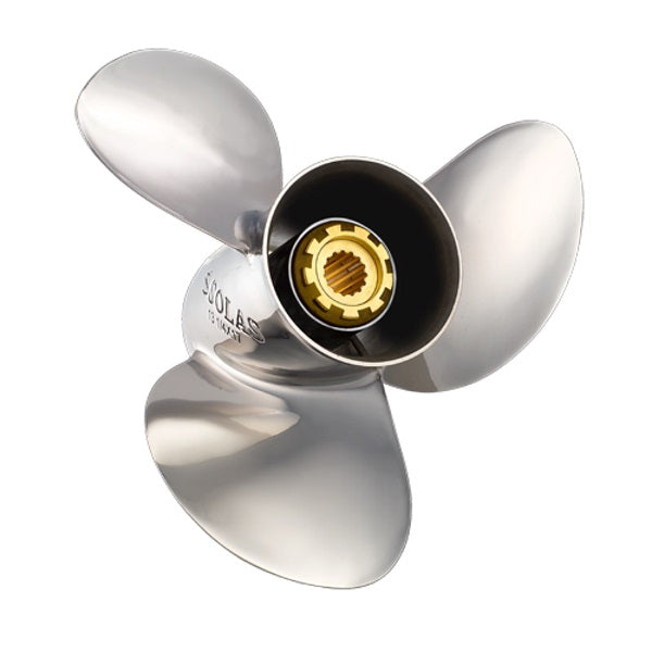 Solas, 11.1" Dia. 13" Pitch, RH, 3-Blade, Stainless Steel, New Saturn Propeller - Yamaha