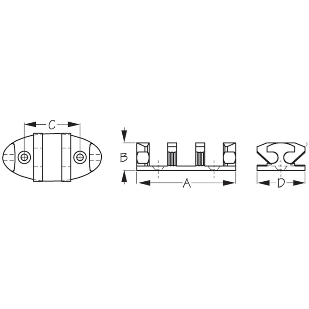 Sea-Dog, Zig-Zag Cleat, Nylon, 3-1/2", Bulk (Qty. 1)