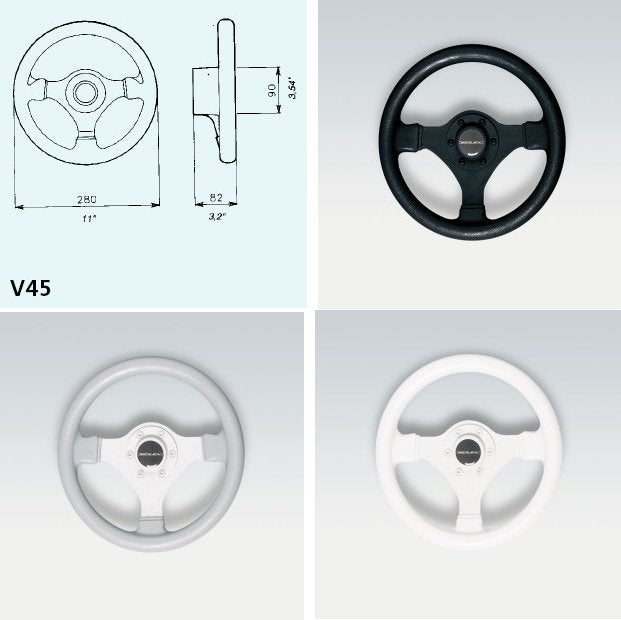 Uflex, Steering Wheel, Soft Touch Grip, Reduced Dimension, White