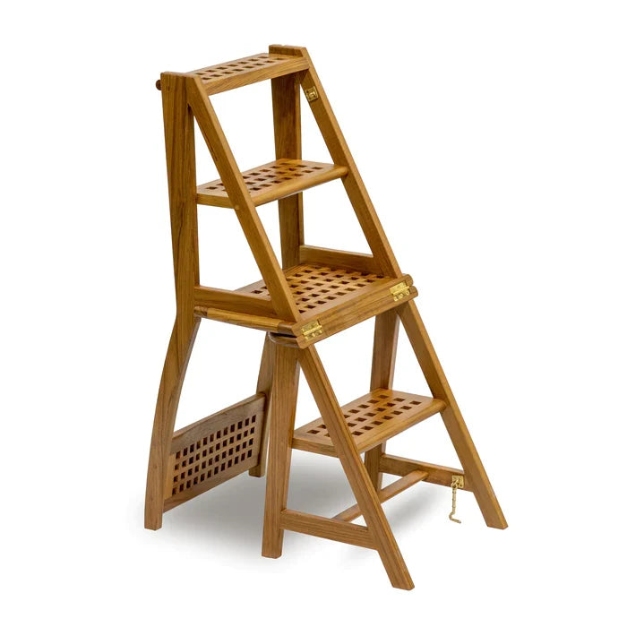Premium Grade Teak Step Ladder/Chair