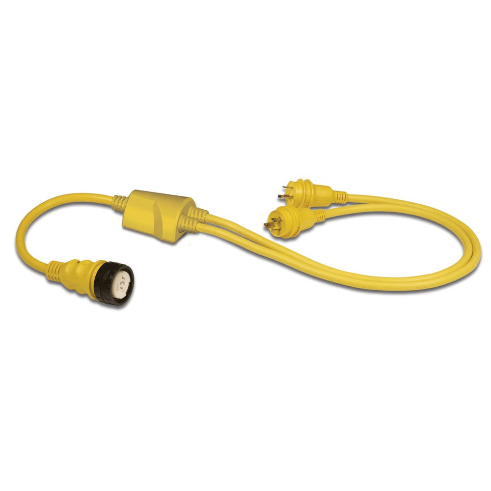 Marinco, 50 Amp Shorepower, Reverse Y Adaptor, 2 Male Plugs