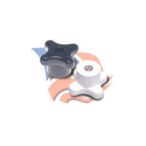 Safety Twist Knob (Only) for Beckson Portlight, 1/4-20, White, Pair