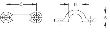 Sea-Dog, Pad Eye, Die Cast Zinc, Chrome Plated