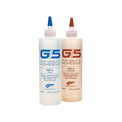 West System, G/5 Five-Minute Epoxy Adhesive, 2 Part, 16 fl. oz. Resin + 16 fl. oz. Hardener