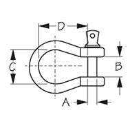 Galvanized Anchor Shackle 7 / 16 in. Nonrated