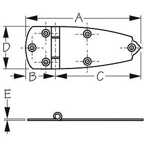Stainless Steel Steel Door Hinge 2-1/4 in.x 6 in. (2 Per Pack)