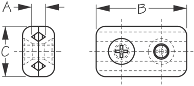 Chrome Plated Zinc Cable Clamp 3/16", (2 Per Pack)