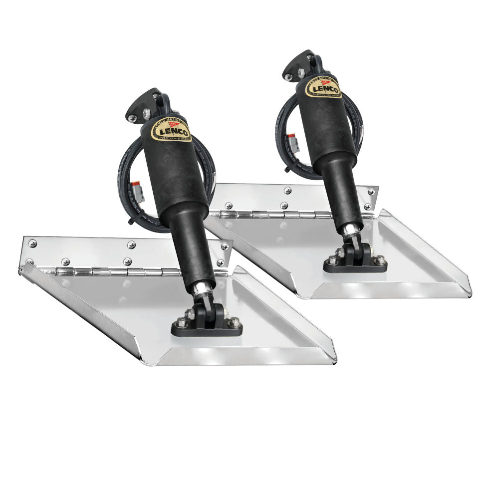 Lenco Trim Tab Kit 15039-101, 16" X 12" Electro-Polish, Standard, 12 Volt, Without Switch