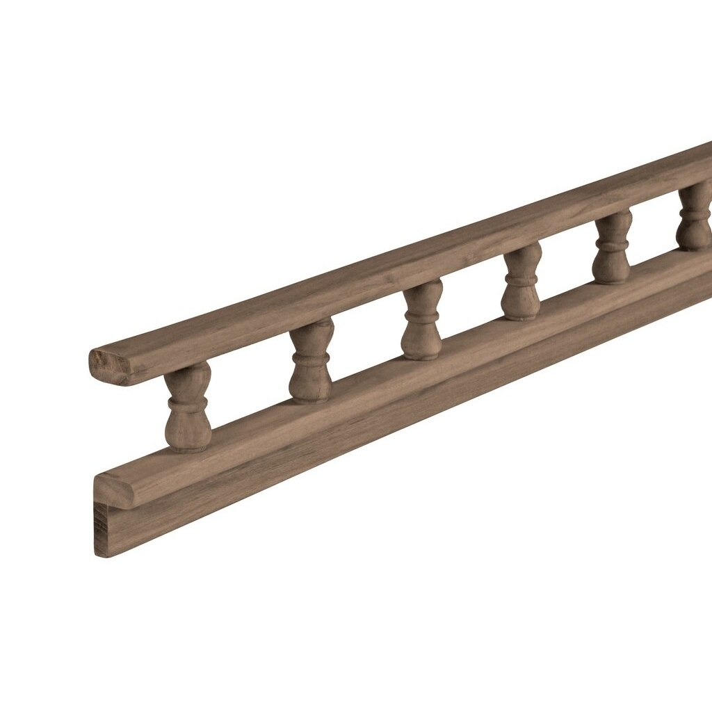 Teak Pin Rail, L-Type, 7/8" W x 2-9/16" H x 60" L