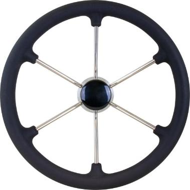 Sea-Dog Steering Wheel 15", SS, 6 Spoke, Foam Covered