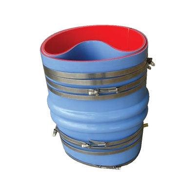 Trident, Straight Reinforced Silicone Exhaust Bellows, 6", Double Hump Hose, w/ Clamps