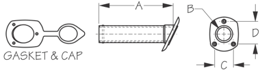 Stainless Steel Flush Rod Holder & Cap (Cast)
